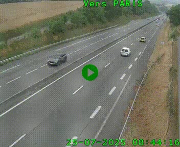 Caméra routière sur l'autoroute A20 à Saint-Hilaire-Bonneval, au sud de Limoges. Vue orientée vers Paris