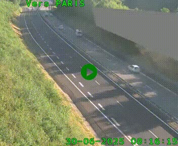 Caméra routière sur l'autoroute A20 à Saint-Pardoux-l'Ortigier, à la jonction avec l'A89. Vue orientée vers Paris