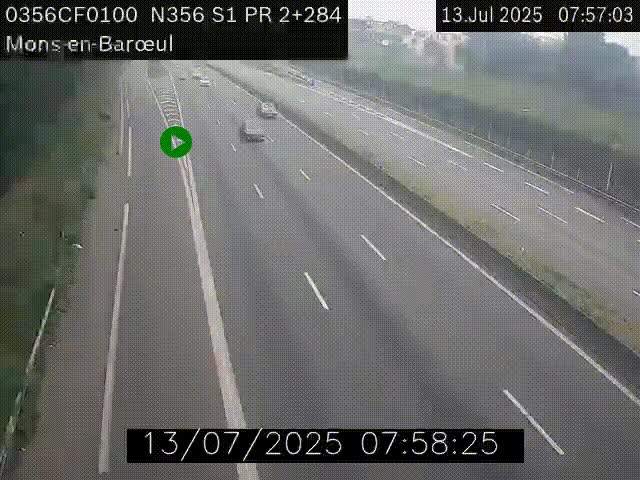 Webcam à l'entrée de Lille en direction du périphérique, à proximité de Mons-en-Baroeul sur la N356