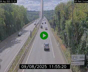Webcam sur la N165 après le Pont de l'Iroise, à l'entrée de Brest