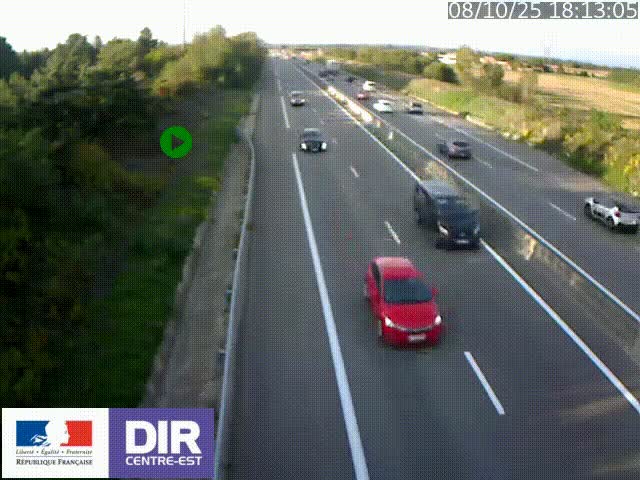 Webcam sur le contournement de Valence, sur la Nationale 7, à la jonction avec la N532, caméra orientée vers Grenoble