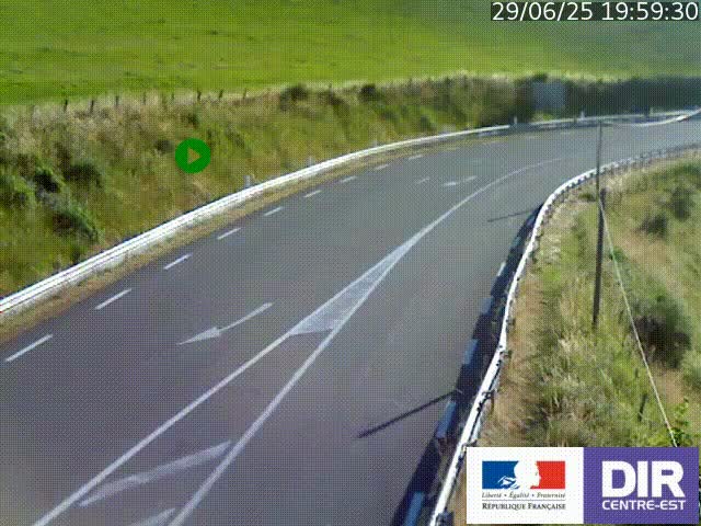 Webcam sur le col Pin Bouchain, vue orientée vers Roanne, en provenance de Lyon sur la nationale 7 (N7)
