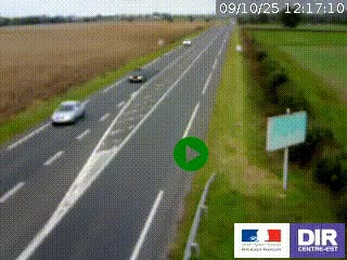 Webcam routière sur la RN7 à hauteur de Toulon-sur-Allier, entre Moulins et Vichy
