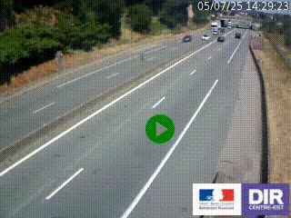 Caméra autoroutière sur l'A47 à hauteur de Givors, a proximité de Lyon. La webcam est orientée vers Lyon