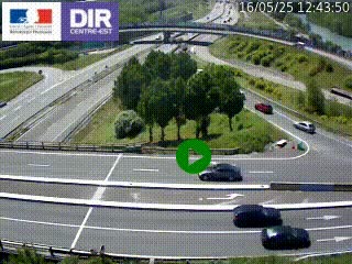 Webcam traffic à Grenoble-sud sur l'autoroute A480. Vue orientée vers l'entrée et la sortie de Grenoble