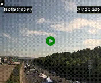 Webcam routière sur N338 à hauteur de Grand-Quevilly en périphérie de Rouen. Vue orientée vers Rouen