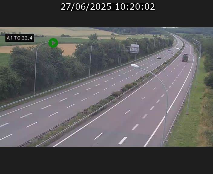 Traffic live webcam Luxembourg Flaxweiler - A1 direction Luxembourg - BK 22.4
