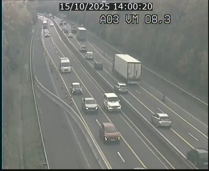 Traffic live webcam Luxembourg Bettembourg - A3 - BK 8.3 - direction France