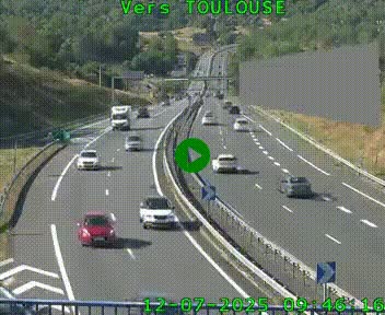 Caméra routière sur l'autoroute A20 à Noailles, en périphérie de Brive-la-Gaillarde. Vue orientée vers Toulouse