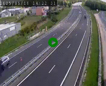 Caméra autoroute A75 à hauteur du col du rocher blanc en direction de Montpellier