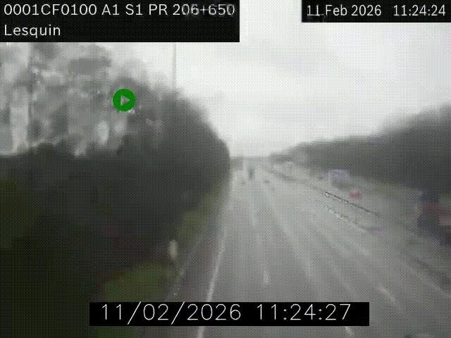 Webcam autoroute A1 à hauteur de Lesquin. Vue orientée vers Lille