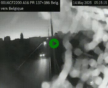Webcam à la frontière franco-belge au niveau de Bray-Dunes/De-Panne sur l'autoroute A16. Vue orientée vers la Belgique