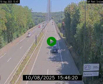 Webcam sur la N165 après le Pont de l'Iroise, à l'entrée de Brest