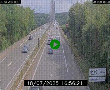 Webcam sur la N165 après le Pont de l'Iroise, à l'entrée de Brest