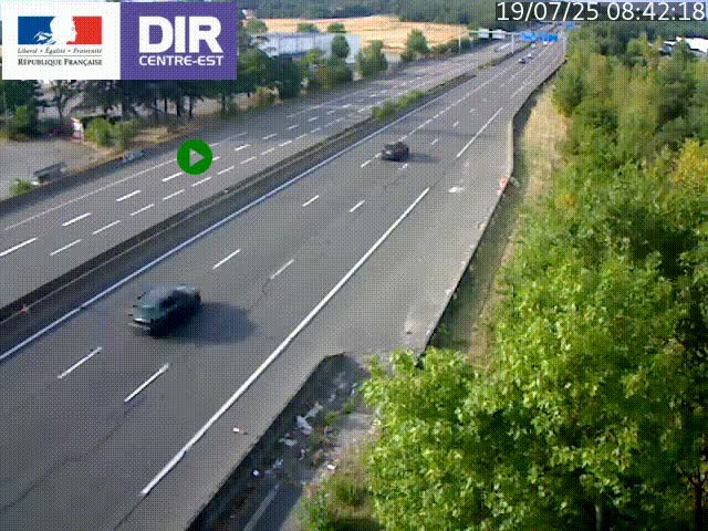 Caméra de circulation à Saint-Priest à la jonction entre l'A43 et l'A46 en direction de Marseille