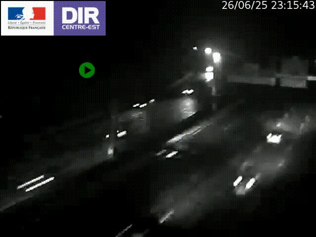Caméra de circulation routière sur le boulevard périphérique Laurent Bonnevay de Lyon (D383) à hauteur de Bron, avant la jonction avec l'A43. Vue orientée vers l'échangeur