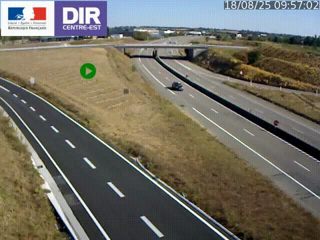 Webcam sur le contournement de Valence, sur la Nationale 7, caméra orientée vers Lyon
