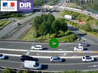 Webcam traffic à Grenoble-sud sur l'autoroute A480. Vue orientée vers l'entrée et la sortie de Grenoble