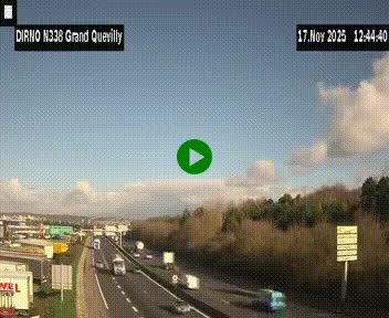 Webcam routière sur N338 à hauteur de Grand-Quevilly en périphérie de Rouen. Vue orientée vers Rouen