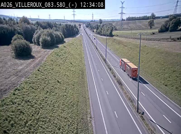 Webcam autoroute A26/E25 à hauteur de Vaux-sur-Sûre, à la jonction avec la N85 en direction de Liège - BK 83.6