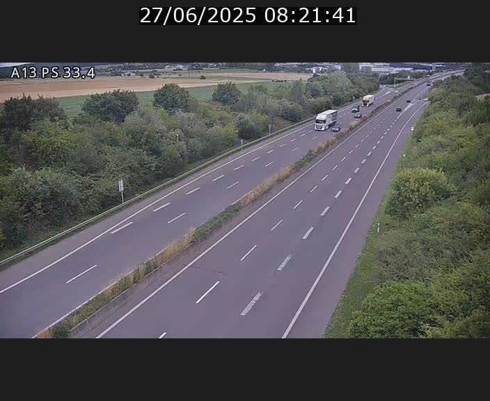 Webcam trafic sur A13 à hauteur de Mondorf-les-Bains en direction d'Altwies