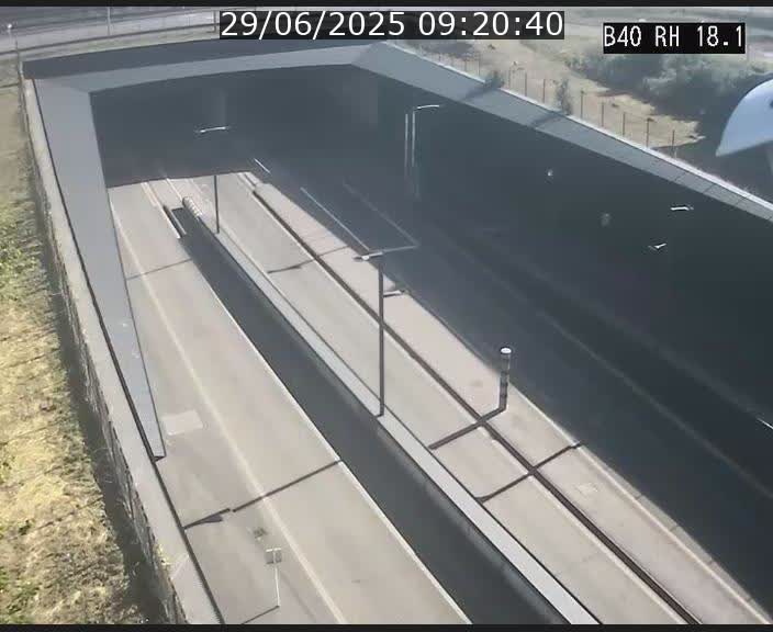 Webcam sur la route de contournement d'Esch-Belval avant le tunnel Central Gate au niveau de la porte de France et du radar fixe