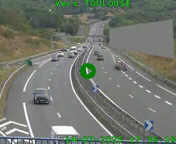 Caméra routière sur l'autoroute A20 à Noailles, en périphérie de Brive-la-Gaillarde. Vue orientée vers Toulouse