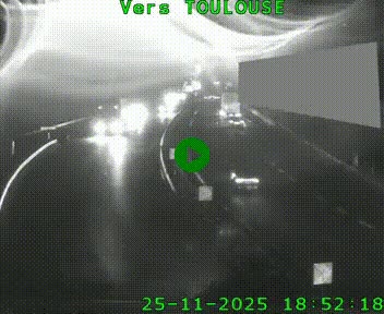 Caméra routière sur l'autoroute A20 à Noailles, en périphérie de Brive-la-Gaillarde. Vue orientée vers Toulouse