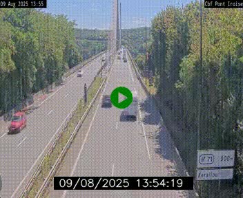 Webcam sur la N165 après le Pont de l'Iroise, à l'entrée de Brest