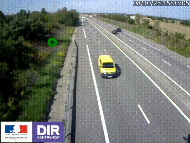 Webcam sur le contournement de Valence, sur la Nationale 7, à la jonction avec la N532, caméra orientée vers Grenoble