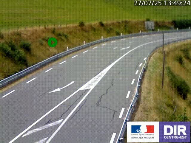Webcam sur le col Pin Bouchain, vue orientée vers Roanne, en provenance de Lyon sur la nationale 7 (N7)