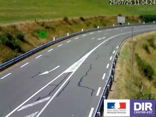 Webcam sur le col Pin Bouchain, vue orientée vers Roanne, en provenance de Lyon sur la nationale 7 (N7)