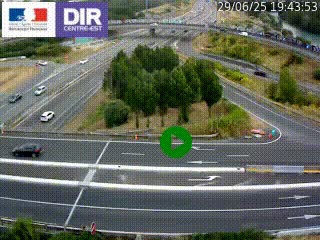 Webcam traffic à Grenoble-sud sur l'autoroute A480. Vue orientée vers l'entrée et la sortie de Grenoble