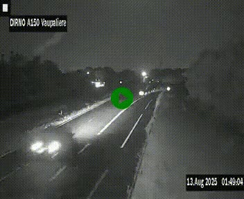 Webcam autoroute A150 à hauteur de La Vaupalière en périphérie de Rouen. Vue orientée vers Rouen