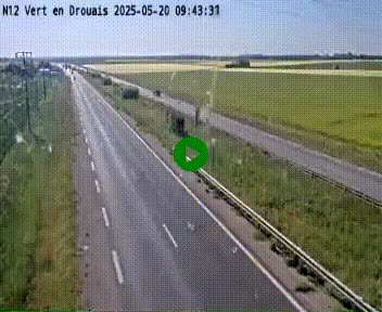 Webcam à hauteur de Vert-en-Drouais sur la N12, en périphérie de Dreux. Vue orientée vers Alençon