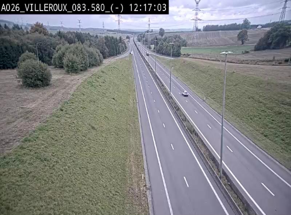 Webcam autoroute A26/E25 à hauteur de Vaux-sur-Sûre, à la jonction avec la N85 en direction de Liège - BK 83.6