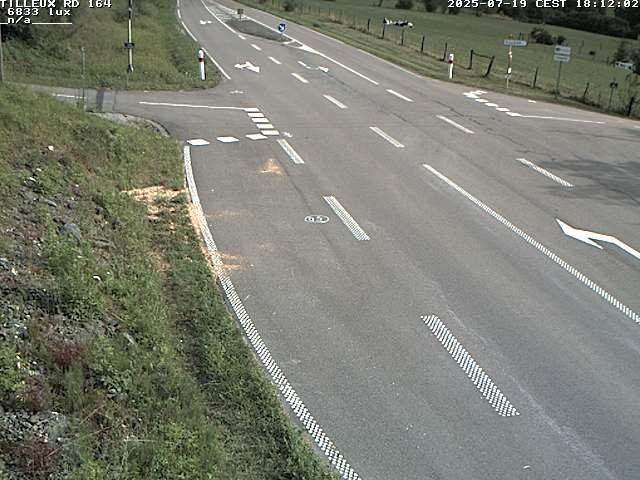 Webcam sur la RD164 à Tilleux. Vue orientée vers Neufchâteau