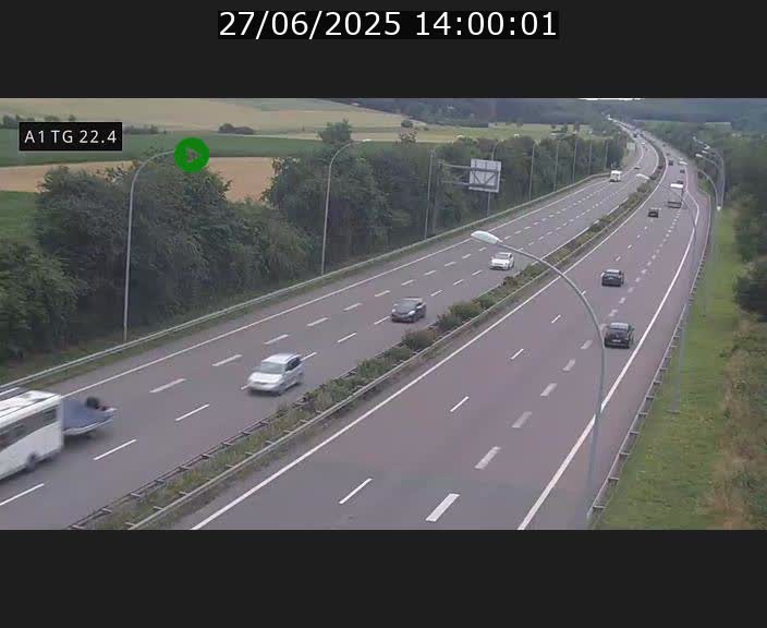 Traffic live webcam Luxembourg Flaxweiler - A1 direction Luxembourg - BK 22.4