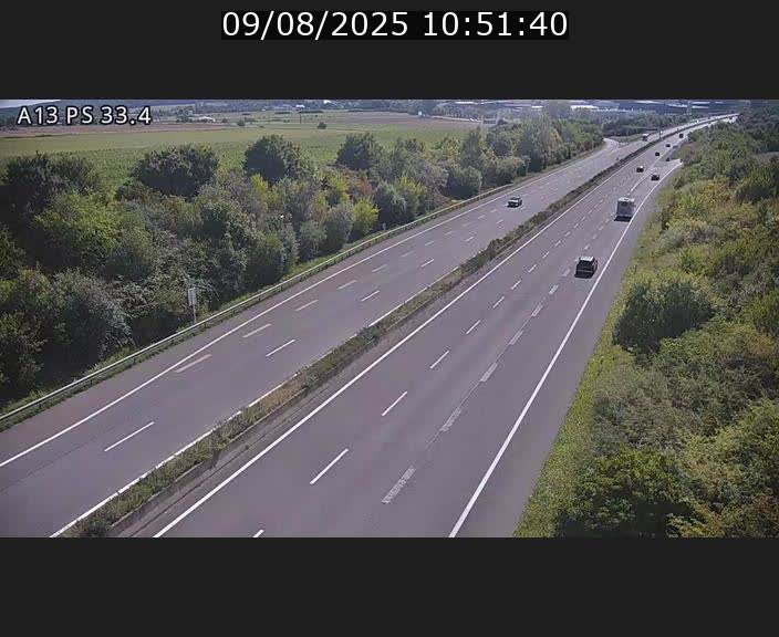 Webcam trafic sur A13 à hauteur de Mondorf-les-Bains en direction d'Altwies