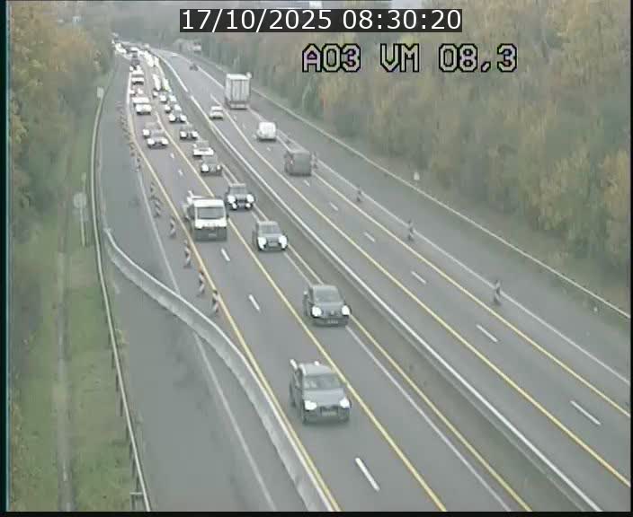 Traffic live webcam Luxembourg Bettembourg - A3 - BK 8.3 - direction France