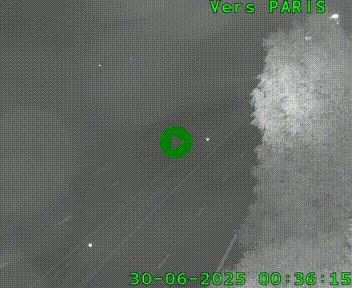 Caméra routière sur l'autoroute A20 au nord de Limoges, à la jonction avec la N520. Vue orientée vers Paris