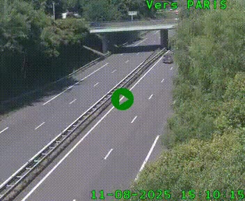 Caméra routière sur l'autoroute A20 au nord de Limoges, à la jonction avec la N520. Vue orientée vers Paris