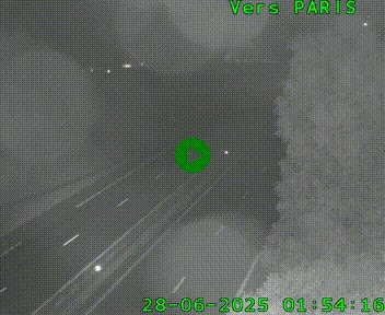 Caméra routière sur l'autoroute A20 au nord de Limoges, à la jonction avec la N520. Vue orientée vers Paris