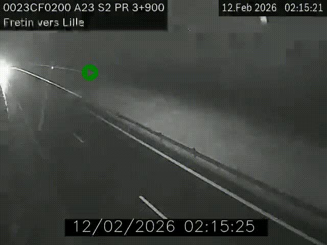 Webcam autoroute A23 à hauteur de Fretin. Vue orientée vers Lille