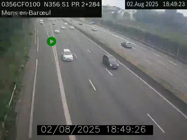 Webcam à l'entrée de Lille en direction du périphérique, à proximité de Mons-en-Baroeul sur la N356