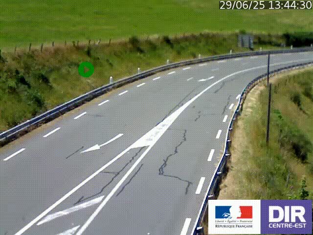 Webcam sur le col Pin Bouchain, vue orientée vers Roanne, en provenance de Lyon sur la nationale 7 (N7)