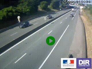 Caméra autoroutière sur l'A47 à hauteur de Givors, a proximité de Lyon. La webcam est orientée vers Lyon