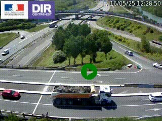 Webcam traffic à Grenoble-sud sur l'autoroute A480. Vue orientée vers l'entrée et la sortie de Grenoble