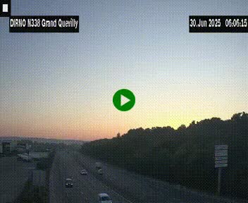 Webcam routière sur N338 à hauteur de Grand-Quevilly en périphérie de Rouen. Vue orientée vers Rouen