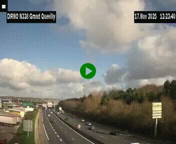 Webcam routière sur N338 à hauteur de Grand-Quevilly en périphérie de Rouen. Vue orientée vers Rouen